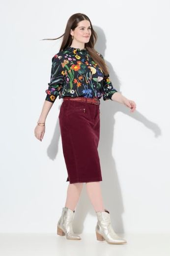 Plus size veliki brojevi Suknja midi od samta za punije