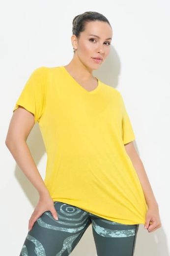 Plus size veliki brojevi Majica funkcionalna V ovratnik za punije