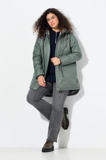 Plus size veliki brojevi Jakna s kapuljačom podstavljena za punije