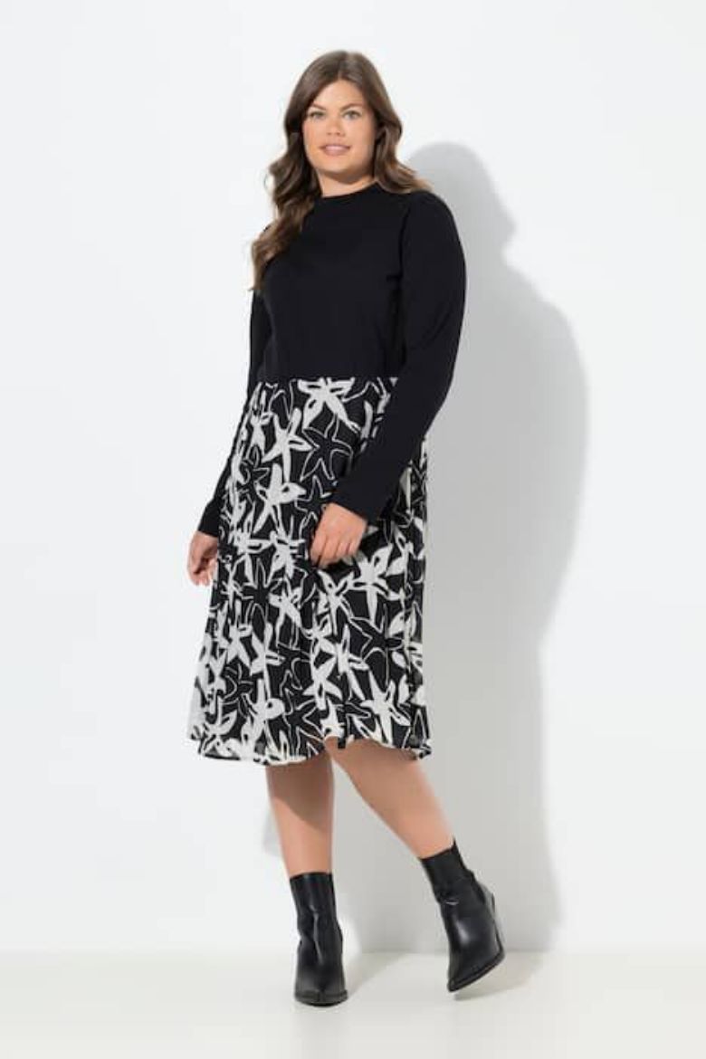 Plus size veliki brojevi Haljina dugih rukava za punije