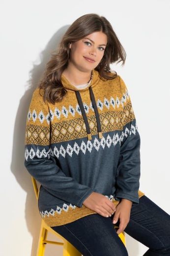 Plus size veliki brojevi Pulover dugih rukava povišenog ovratnika za punije