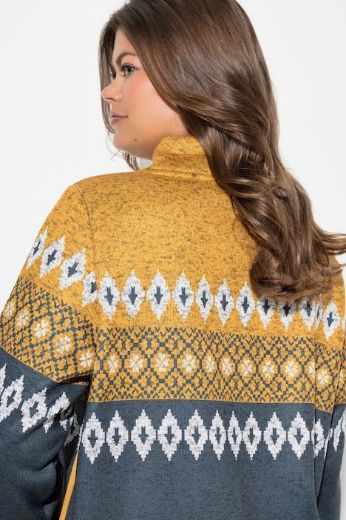 Plus size veliki brojevi Pulover dugih rukava povišenog ovratnika za punije