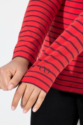 Plus size veliki brojevi Majica dugih rukava na pruge za punije