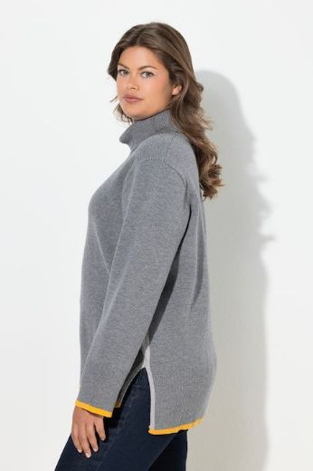 Plus size veliki brojevi Pulover dugih rukava povišenog ovratnika za punije