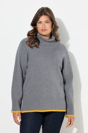 Plus size veliki brojevi Pulover dugih rukava povišenog ovratnika za punije