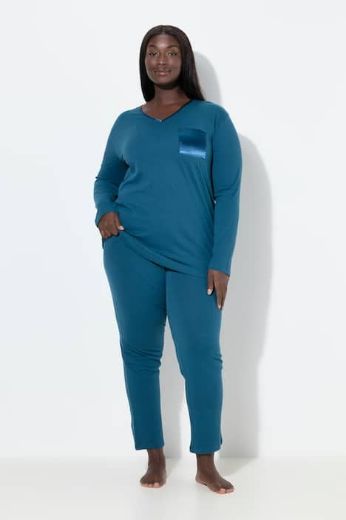 Plus size veliki brojevi Pidžama V ovratnik za punije