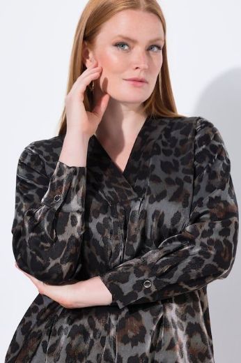 Plus size veliki brojevi Haljina midi dugih rukava za punije