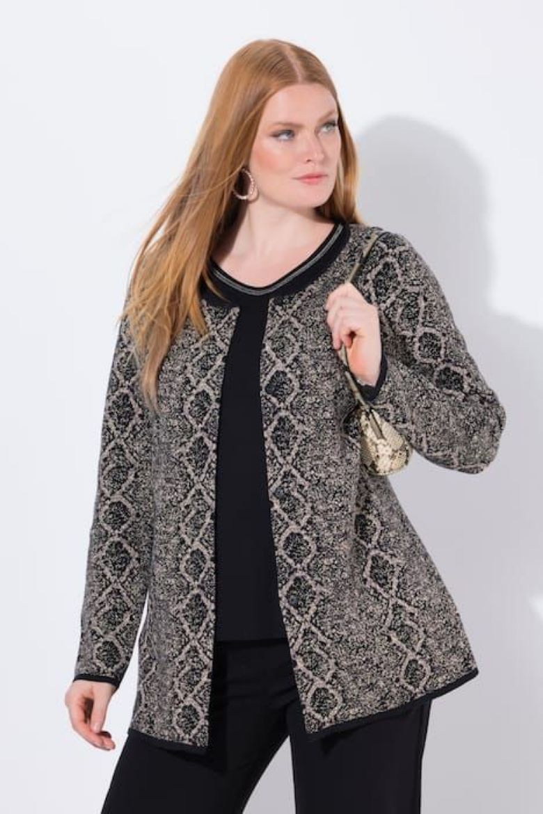 Plus size veliki brojevi Kardigan duhih rukava na kopčanje za punije