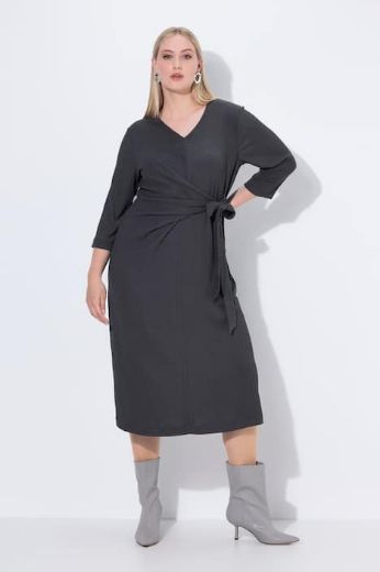 Plus size veliki brojevi Haljina midi 3/4 rukava za punije