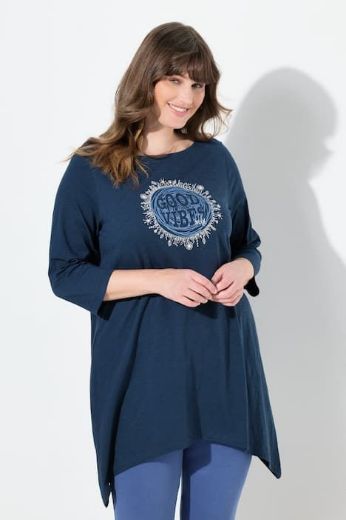 Plus size veliki brojevi Majica 3/4 rukava dužeg A kroja za punije