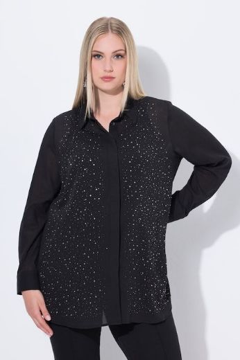 Plus size veliki brojevi Bluza elegantna dugih rukava na skriveno kopčanje za punije
