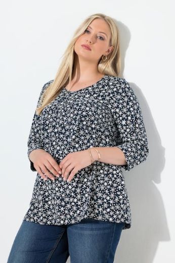 Plus size veliki brojevi Majica 3/4 rukava V ovratnika za punije