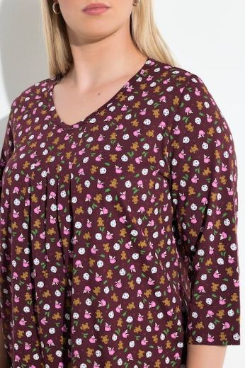 Plus size veliki brojevi Majica 3/4 rukava V ovratnika za punije