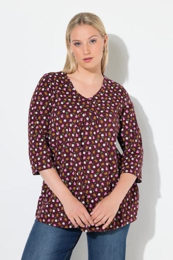 Plus size veliki brojevi Majica 3/4 rukava V ovratnika za punije