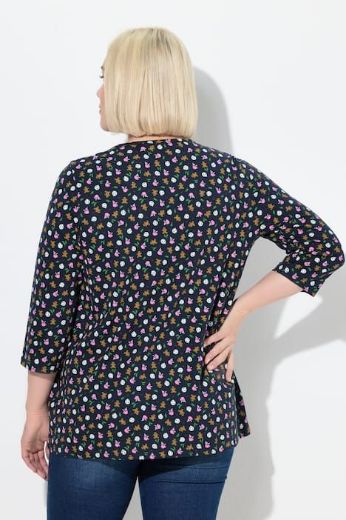 Plus size veliki brojevi Majica 3/4 rukava V ovratnika za punije