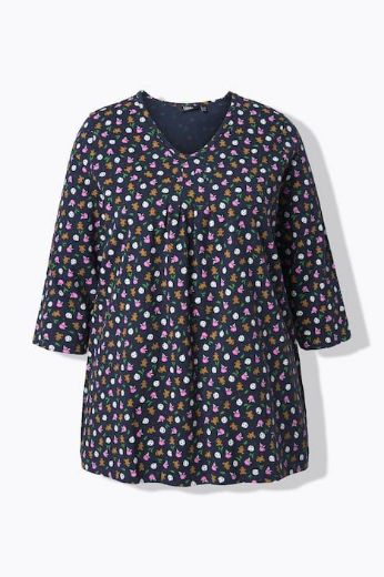 Plus size veliki brojevi Majica 3/4 rukava V ovratnika za punije