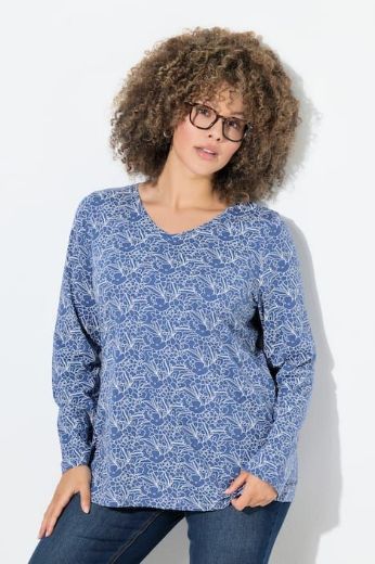 Plus size veliki brojevi Majica dugih rukava V ovratnika za punije