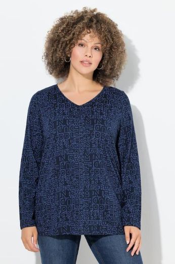 Plus size veliki brojevi Majica dugih rukava V ovratnika za punije