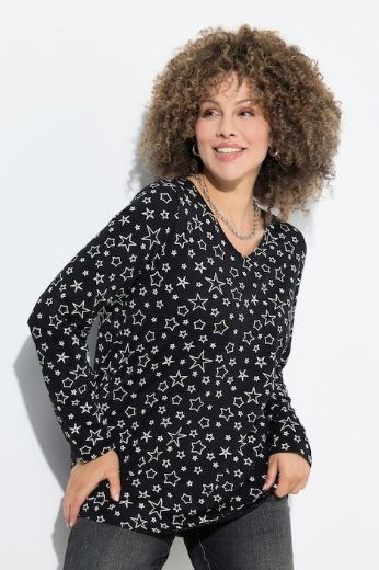 Plus size veliki brojevi Majica dugih rukava V ovratnika za punije