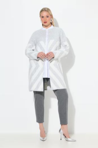 Plus size veliki brojevi Kardigan otvorenog oblika s prugama za punije