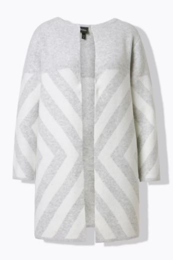 Plus size veliki brojevi Kardigan otvorenog oblika s prugama za punije