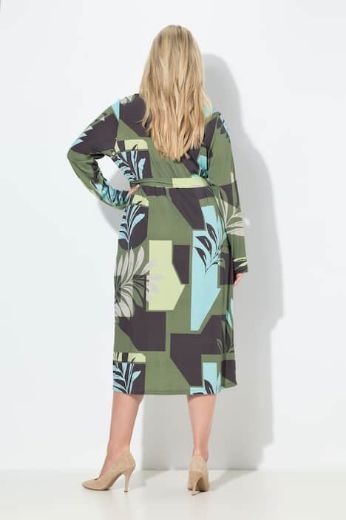 Plus size veliki brojevi Haljina midi dugih rukava za punije