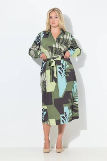 Plus size veliki brojevi Haljina midi dugih rukava za punije