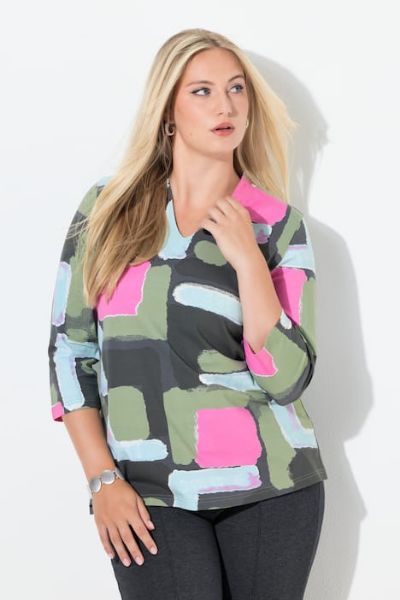 Veliki brojevi Majica 3/4 rukava moda za punije