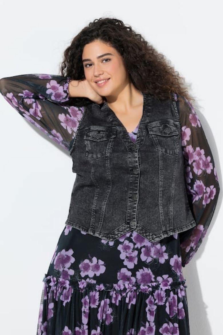 Plus size veliki brojevi Prsluk od trapera za punije