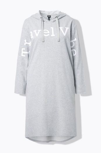 Plus size veliki brojevi Haljina midi dugih rukava s kapuljačom za punije