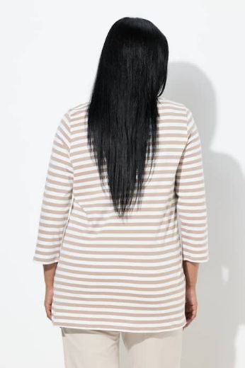 Plus size veliki brojevi Majica 3/4 rukava na pruge za punije