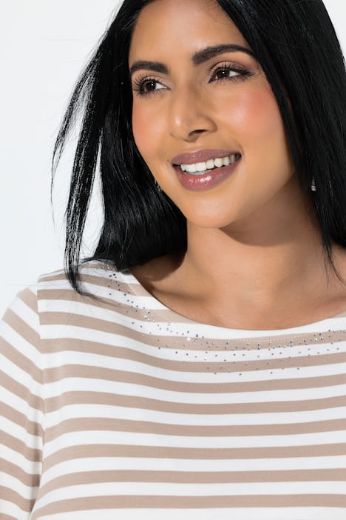 Plus size veliki brojevi Majica 3/4 rukava na pruge za punije