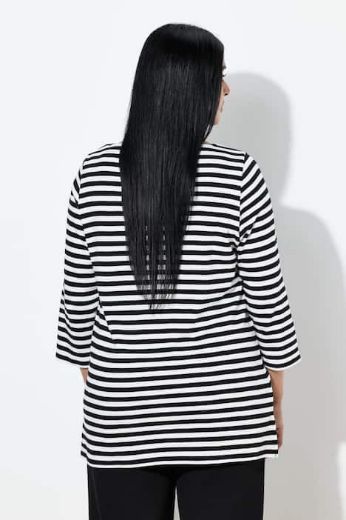 Plus size veliki brojevi Majica 3/4 rukava na pruge za punije