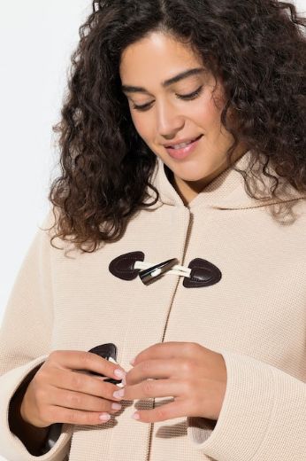 Plus size veliki brojevi Kaput na kopčanje s kapuljačom za punije