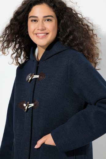 Plus size veliki brojevi Kaput na kopčanje s kapuljačom za punije