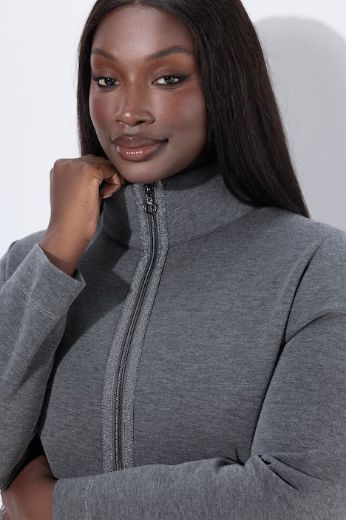 Plus size veliki brojevi Majica dugih rukava s patentnim zatvaračem za punije