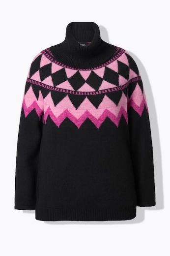 Plus size veliki brojevi Pulover dugih rukava povišenog ovratnika za punije