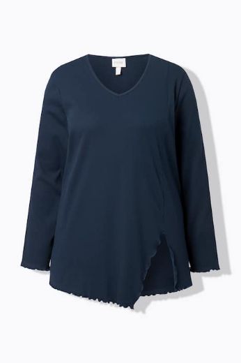 Plus size veliki brojevi Majica dugih rukava V ovratnika za punije