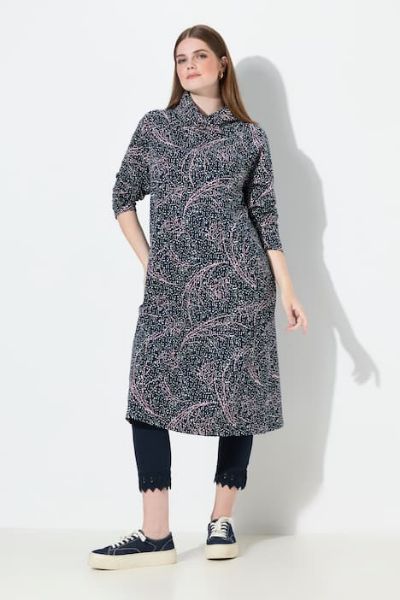 Veliki brojevi Haljina midi dugih rukava moda za punije