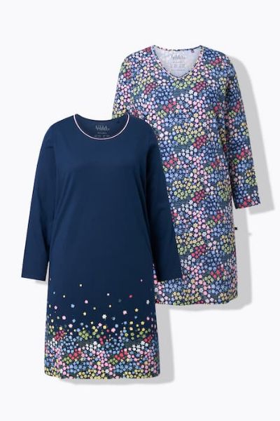 Veliki brojevi Spavaćica dugih rukava 2 komada moda za punije