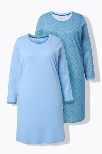 Plus size veliki brojevi Spavaćica dugih rukava 2 komada za punije