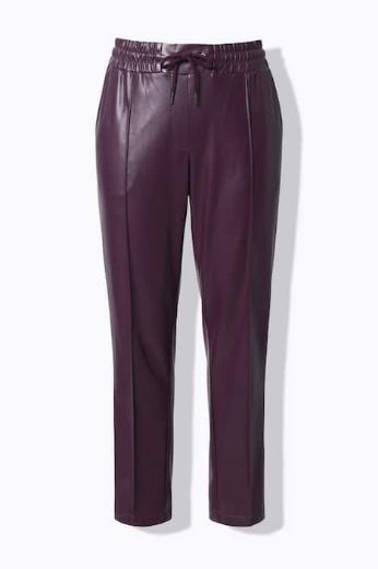 Plus size veliki brojevi Hlače imitacija kože na vezanje za punije