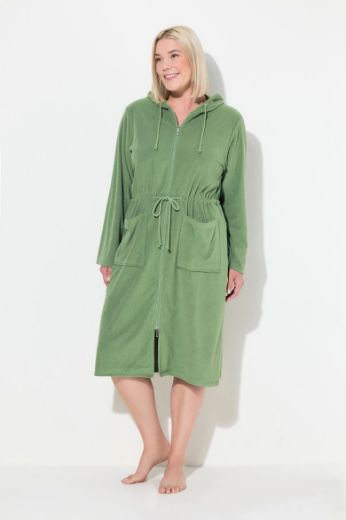 Plus size veliki brojevi Ogrtač s patentnim zatavaračem i kapuljačom za punije