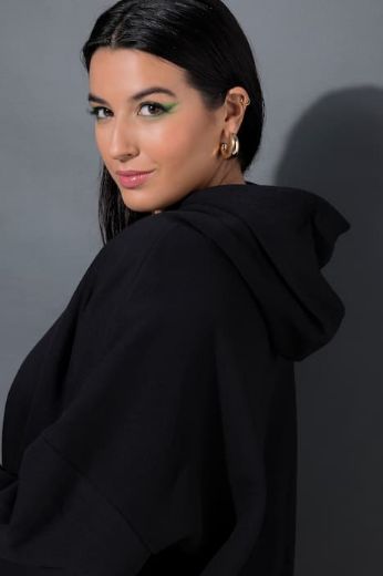 Plus size veliki brojevi Haljina dugih rukava s kapuljačom za punije