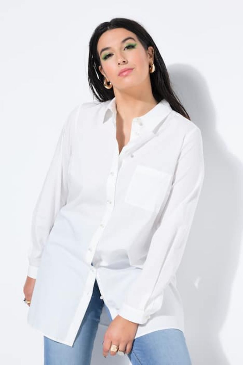 Plus size veliki brojevi Košulja dugih ruava dužeg kroja za punije