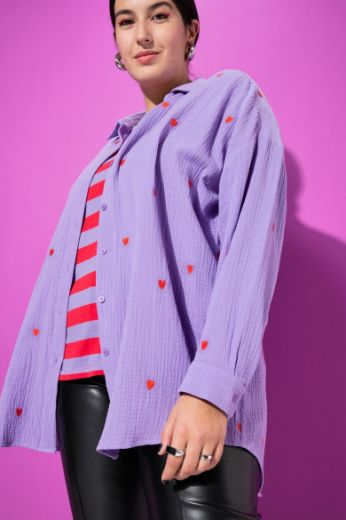 Plus size veliki brojevi Košulja šireg kroja s motivom srca za punije