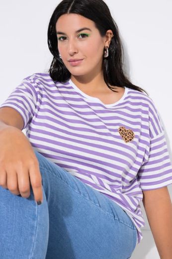 Plus size veliki brojevi Majica kratkih rukava na pruge za punije