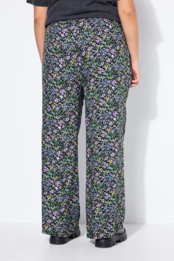 Plus size veliki brojevi Hlače širokih nogavica cvjetnog uzorka za punije