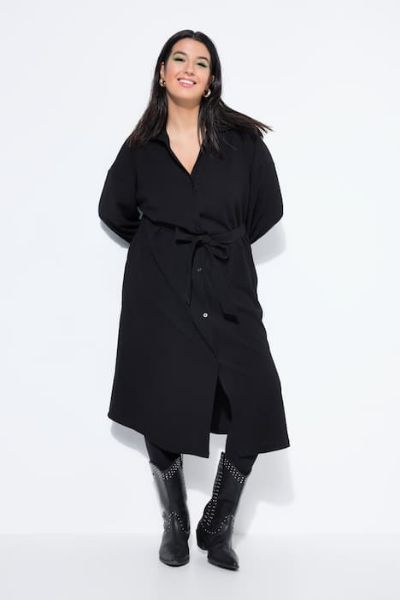 Veliki brojevi Haljina dugih rukava na kopčanje moda za punije