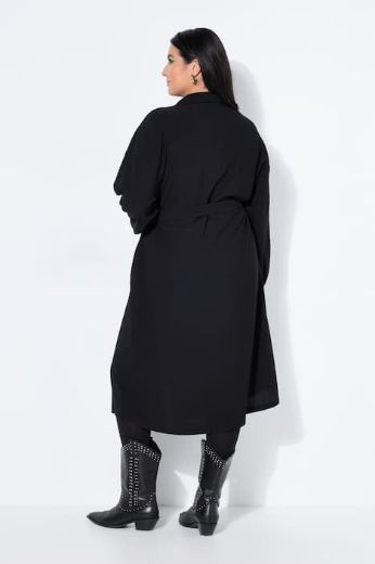 Plus size veliki brojevi Haljina dugih rukava na kopčanje za punije